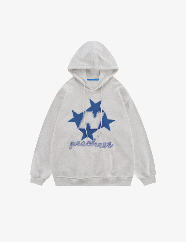 Fullneat Embroidered Y2K Hoodie - Grey Front