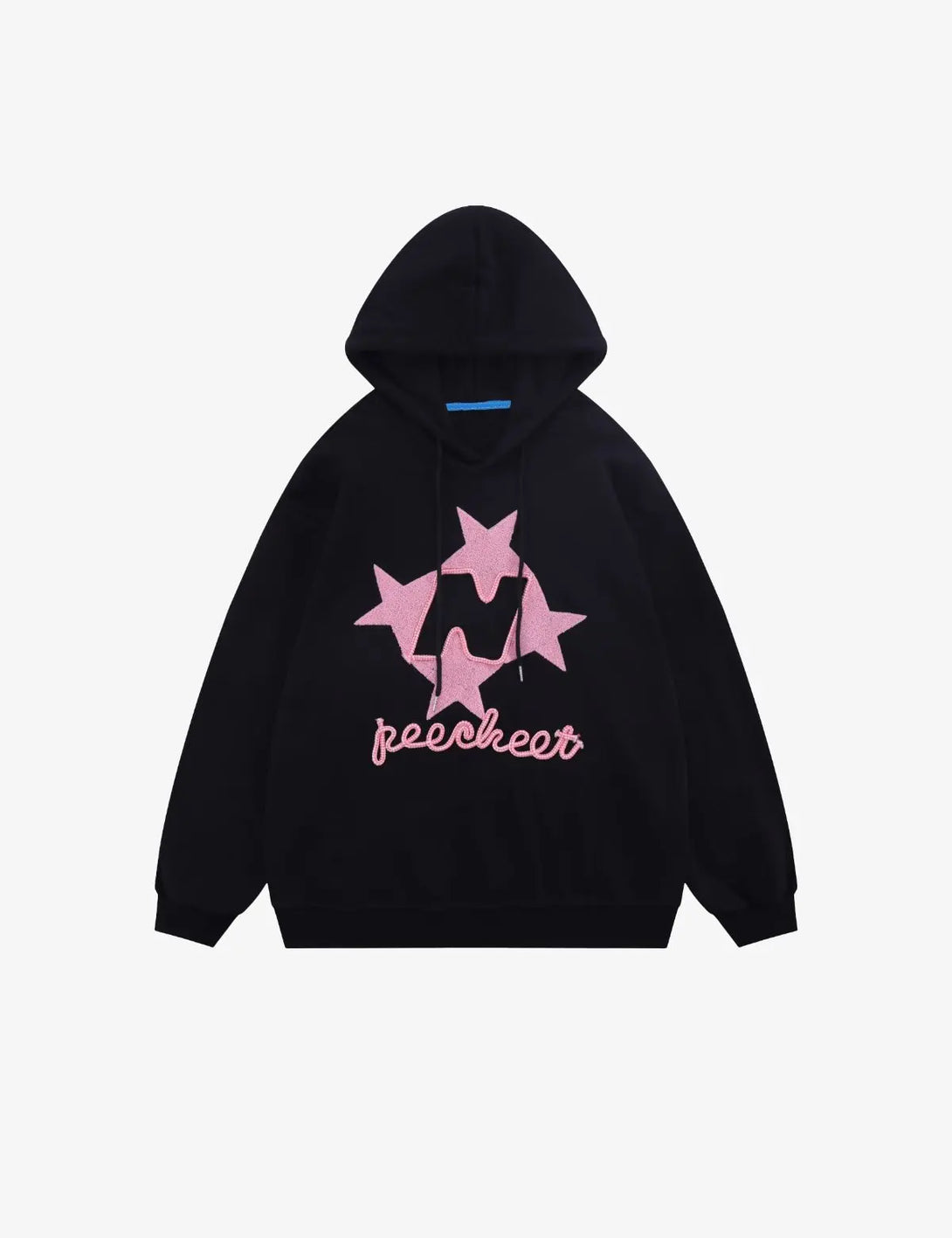 Fullneat Embroidered Y2K Hoodie - Black Front