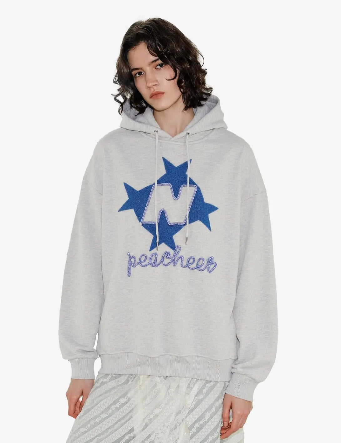 Fullneat Embroidered Y2K Hoodie - Model Shown
