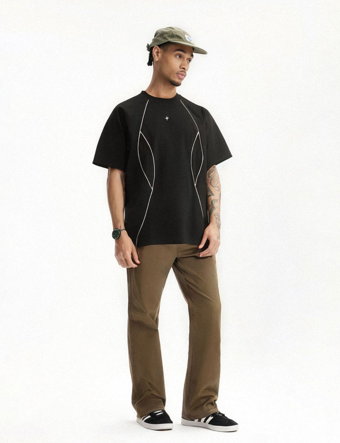 Fullneat Line Sports Graphic Tees - Black Model Shown