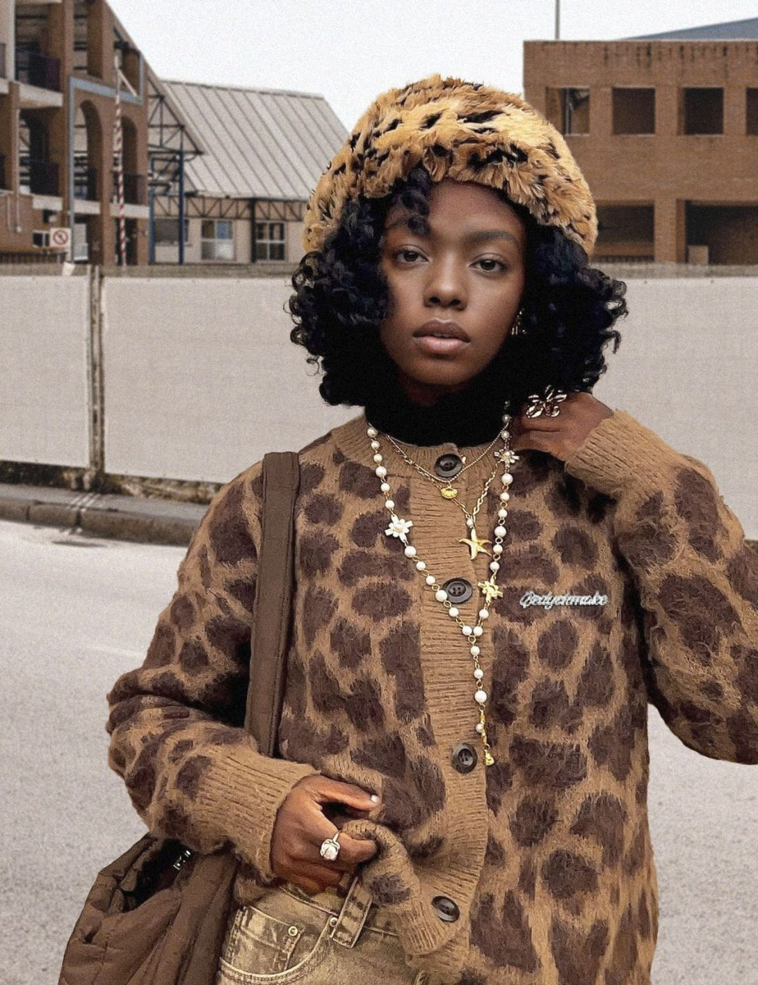 Fullneat Leopard Print Cardigan Sweaters Fullneat