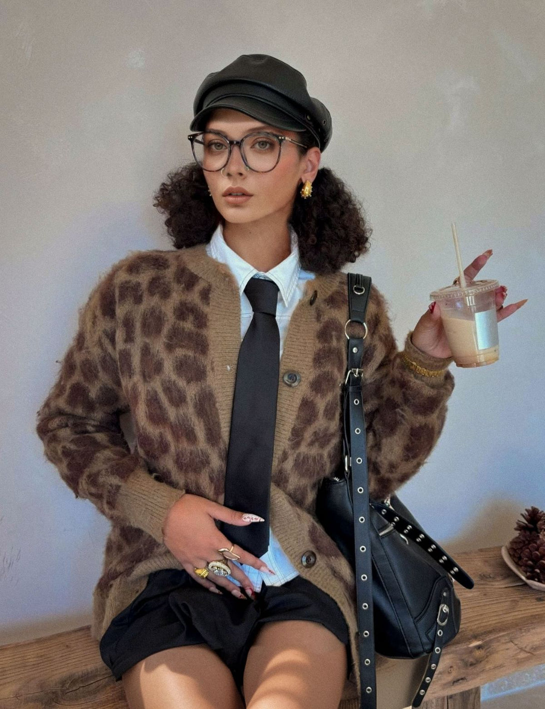 Fullneat Leopard Print Cardigan Sweaters Fullneat
