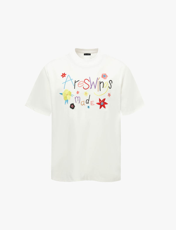 Fullneat Letter Floral Graphic Tee Fullneat
