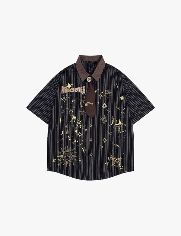 Fullneat Vintage Starry Night Graphic Shirt - Front