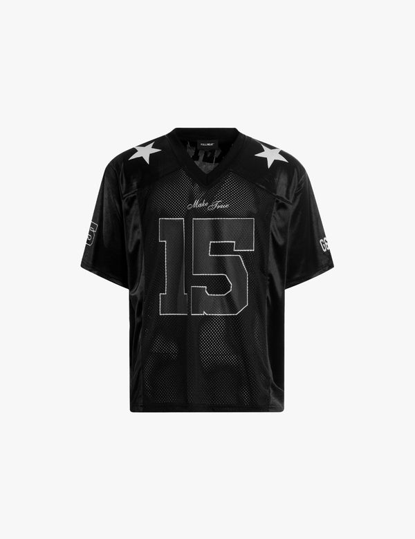Fullneat 15 V-Neck Football Jersey - Black Front
