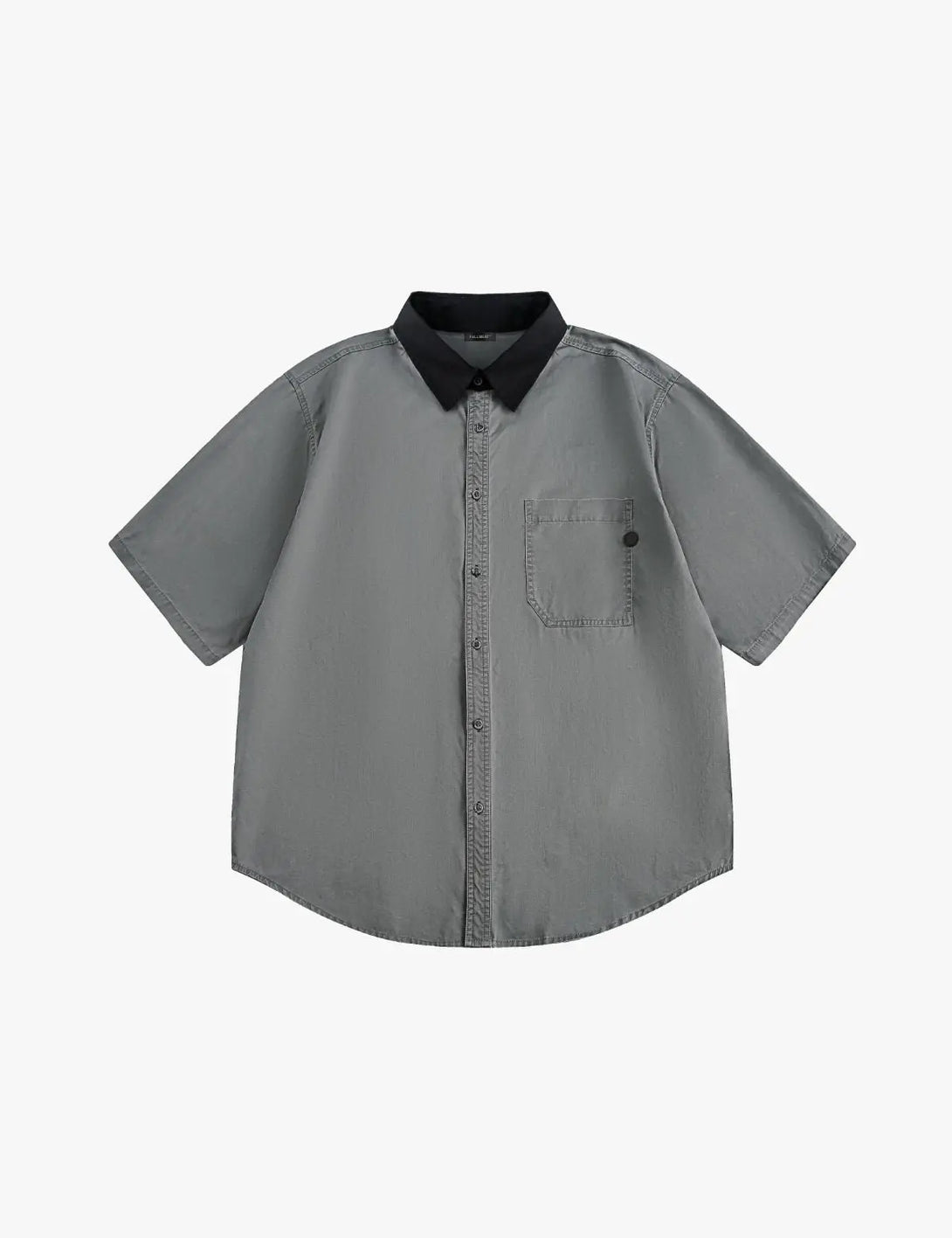 Fullneat Basic Oversized Short Sleeve Shirt - Grey Front