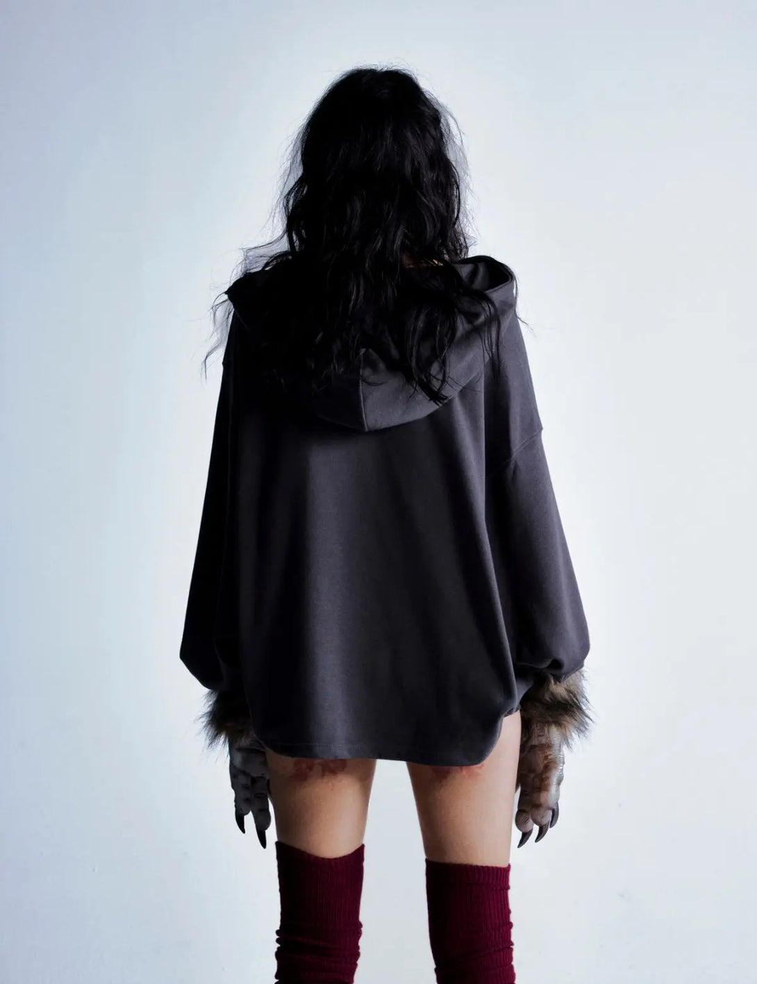 Fullneat Beautiful Girl Graffiti Ripped Hoodie 
