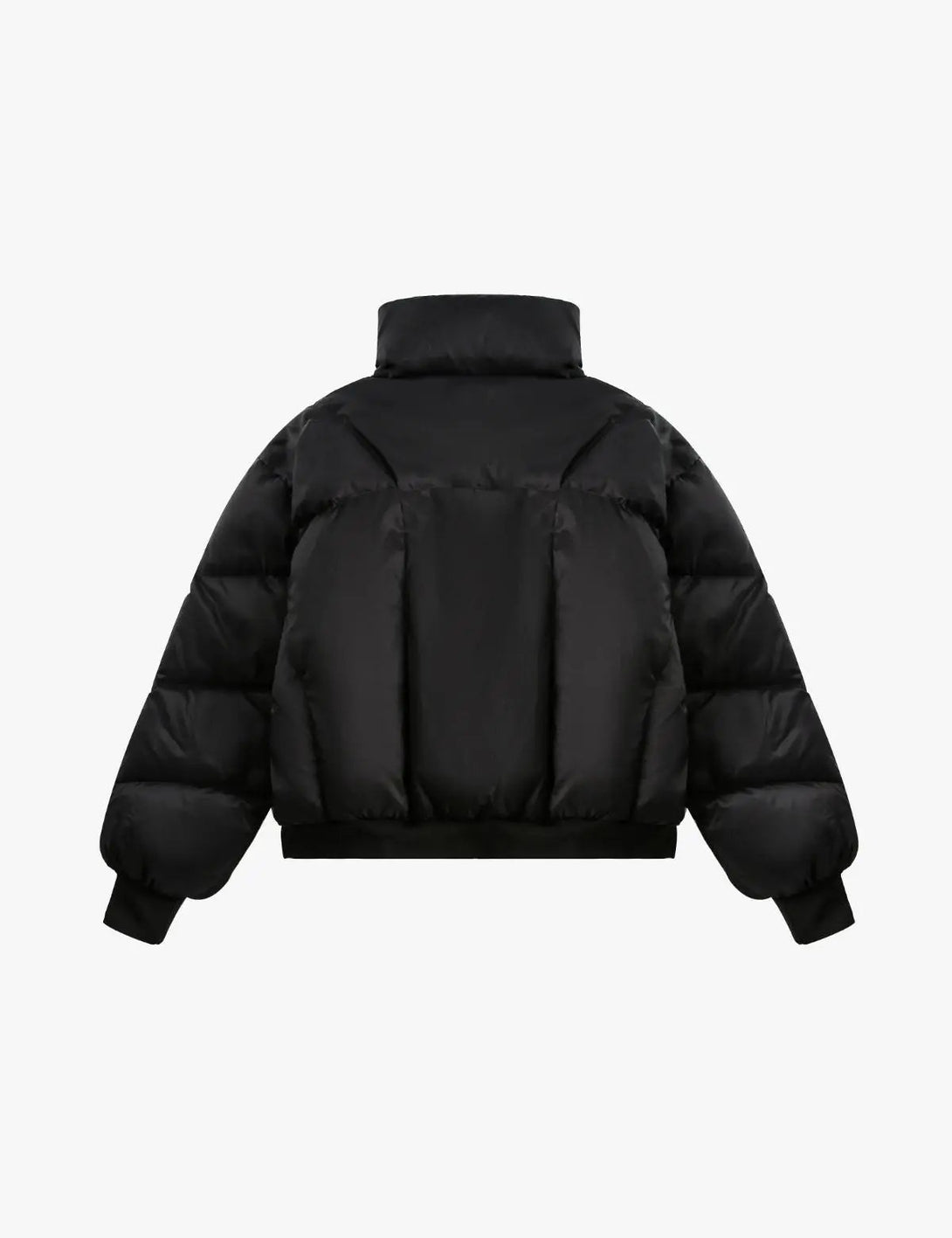 Fullneat Black High Collar Essential Puffer Jacket 