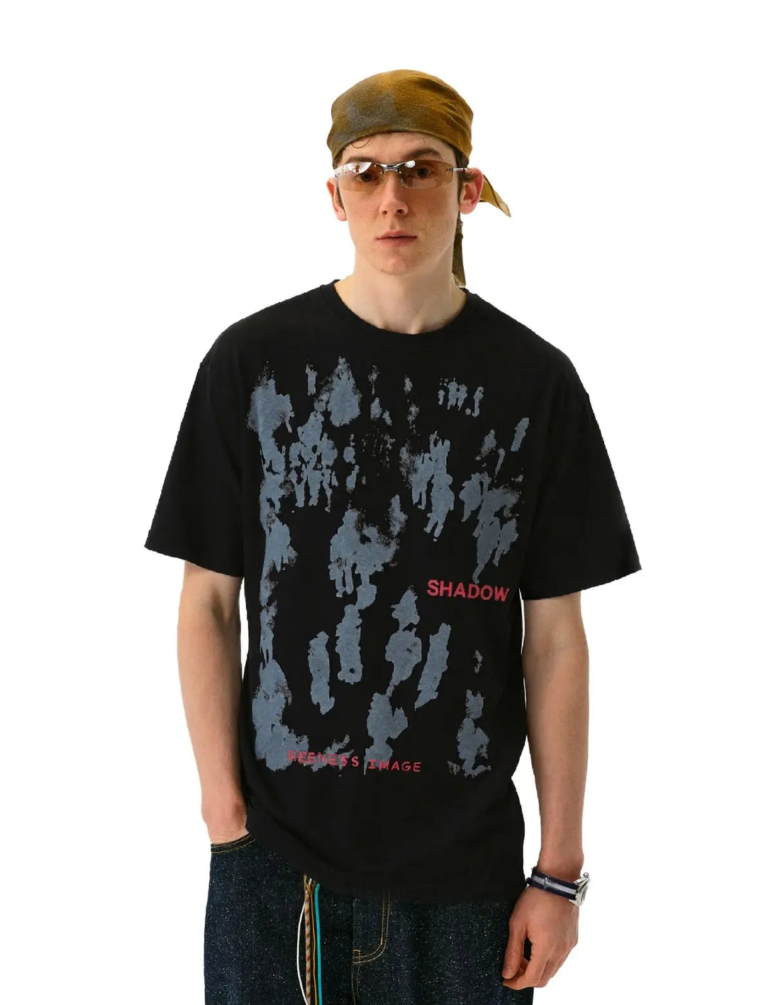 Fullneat Character Inkjet Graphic Tee - Black Model Shown
