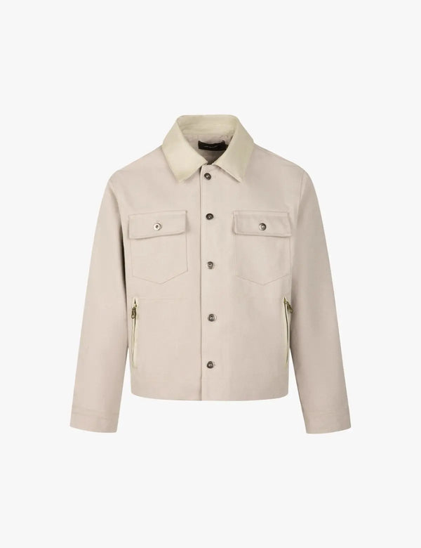 Fullneat Classic Faux Leather Collar Jacket 
