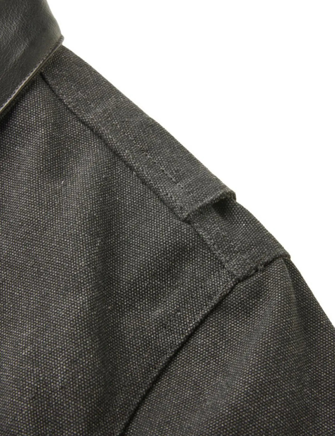 Fullneat Classic Faux Leather Collar Jacket 