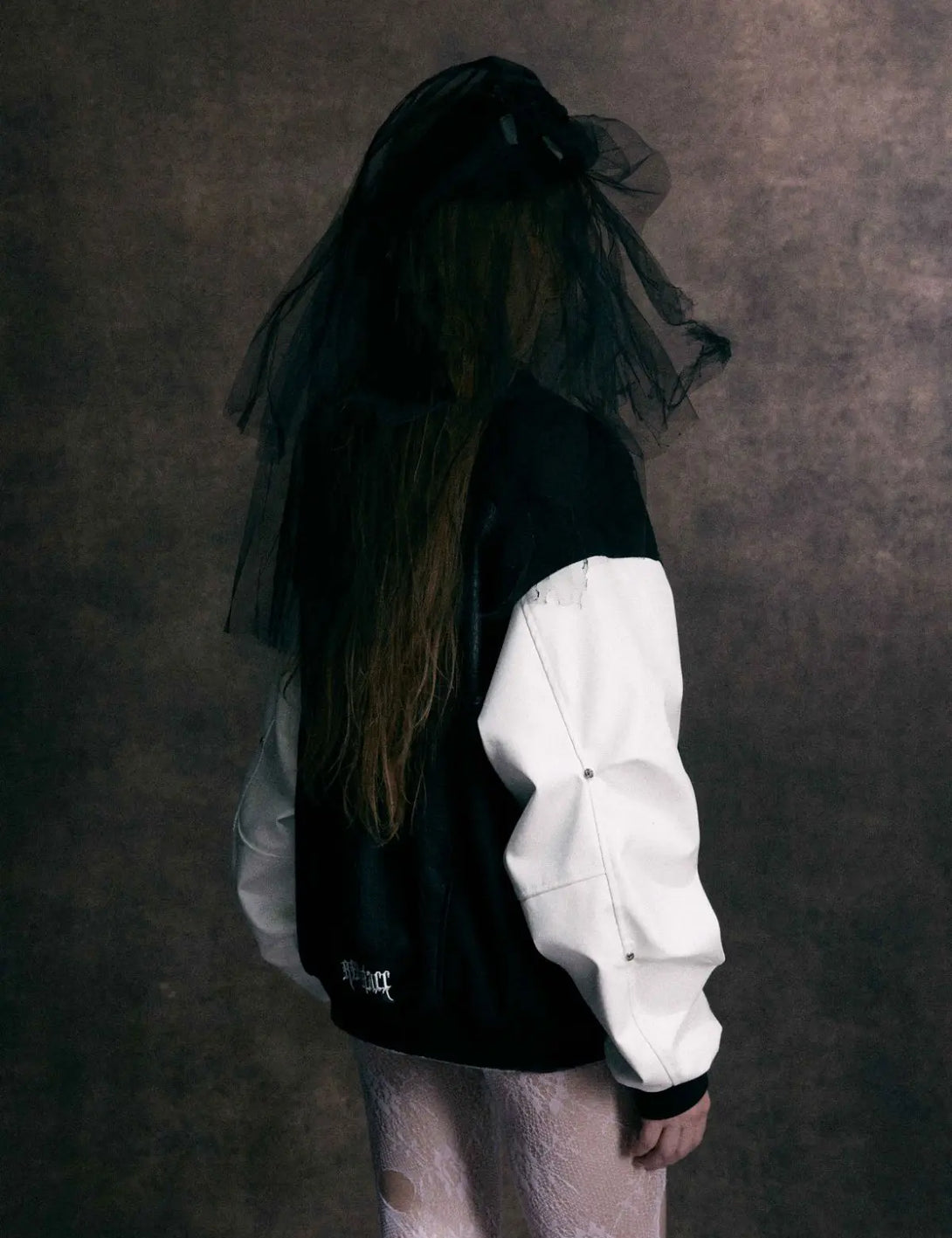 Fullneat Cross Embroidery Varsity Bomber Jacket 