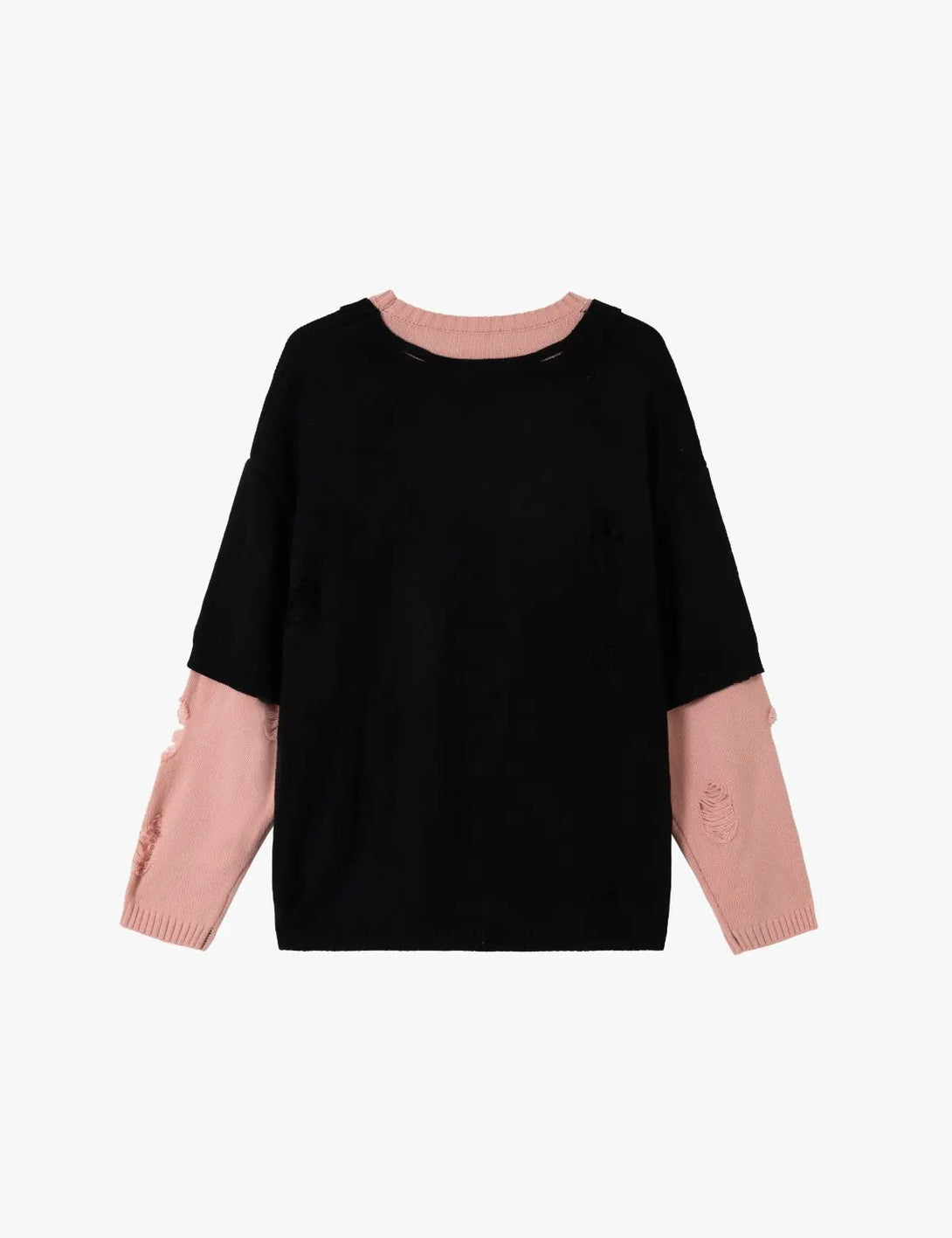 Fullneat Distressed Snake Graphic Knit Pullover 