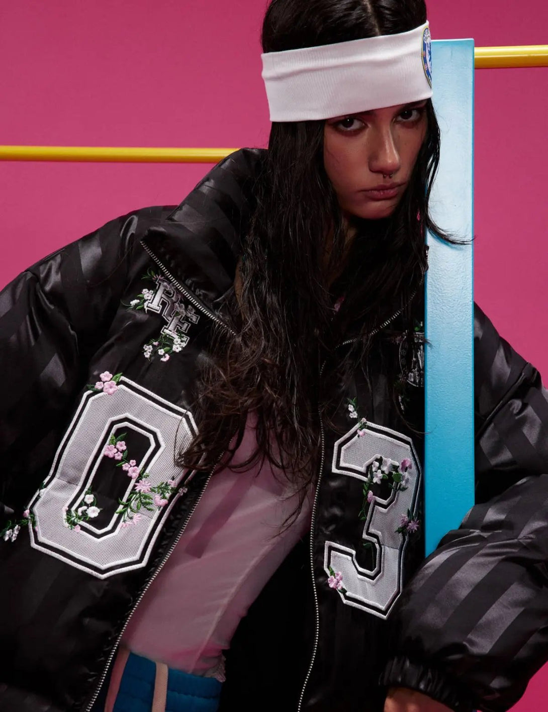 Fullneat Embroidered 03 Floral Puffer Jacket 