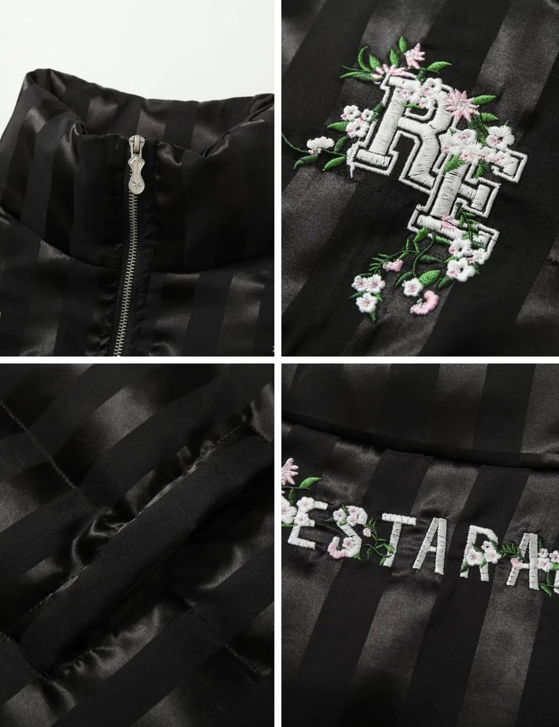 Fullneat Embroidered 03 Floral Puffer Jacket 