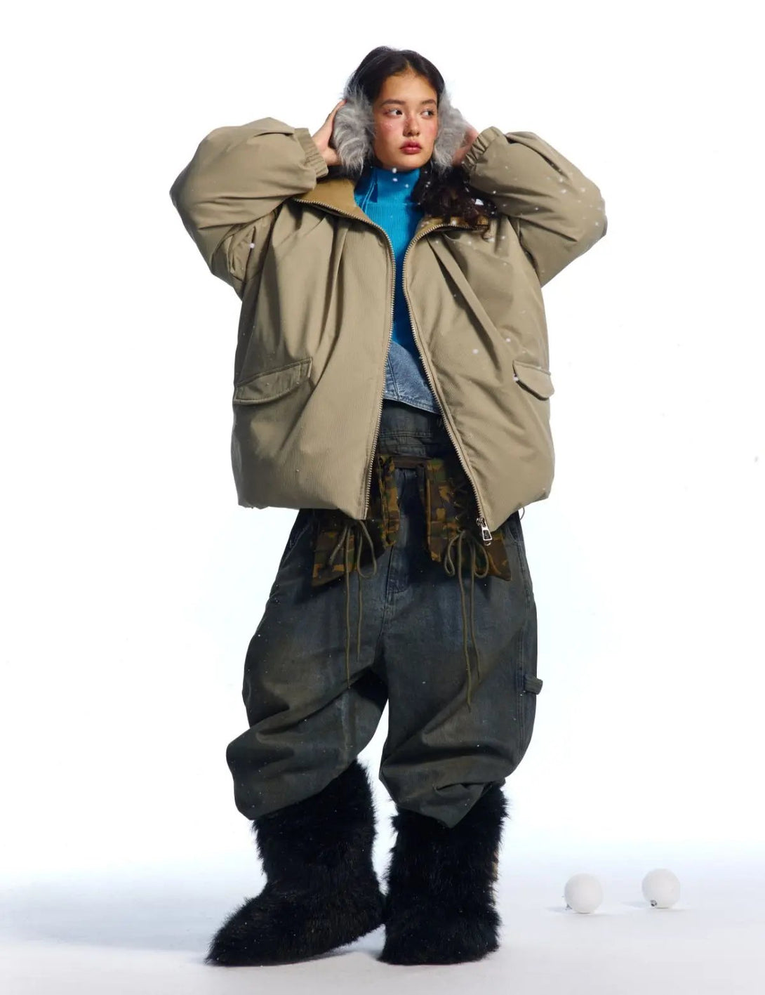 Fullneat Essential High Collar Puffer Jacket 