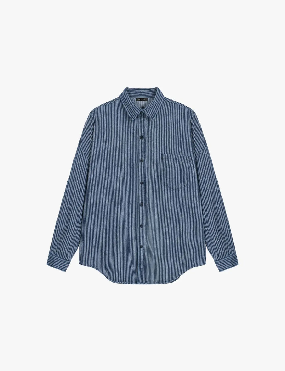 Fullneat Essential Striped Casual Long Sleeve Shirt - Front
