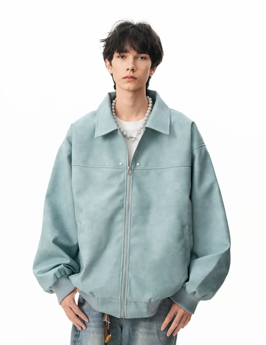 Fullneat Faux Leather Bomber Jacket 