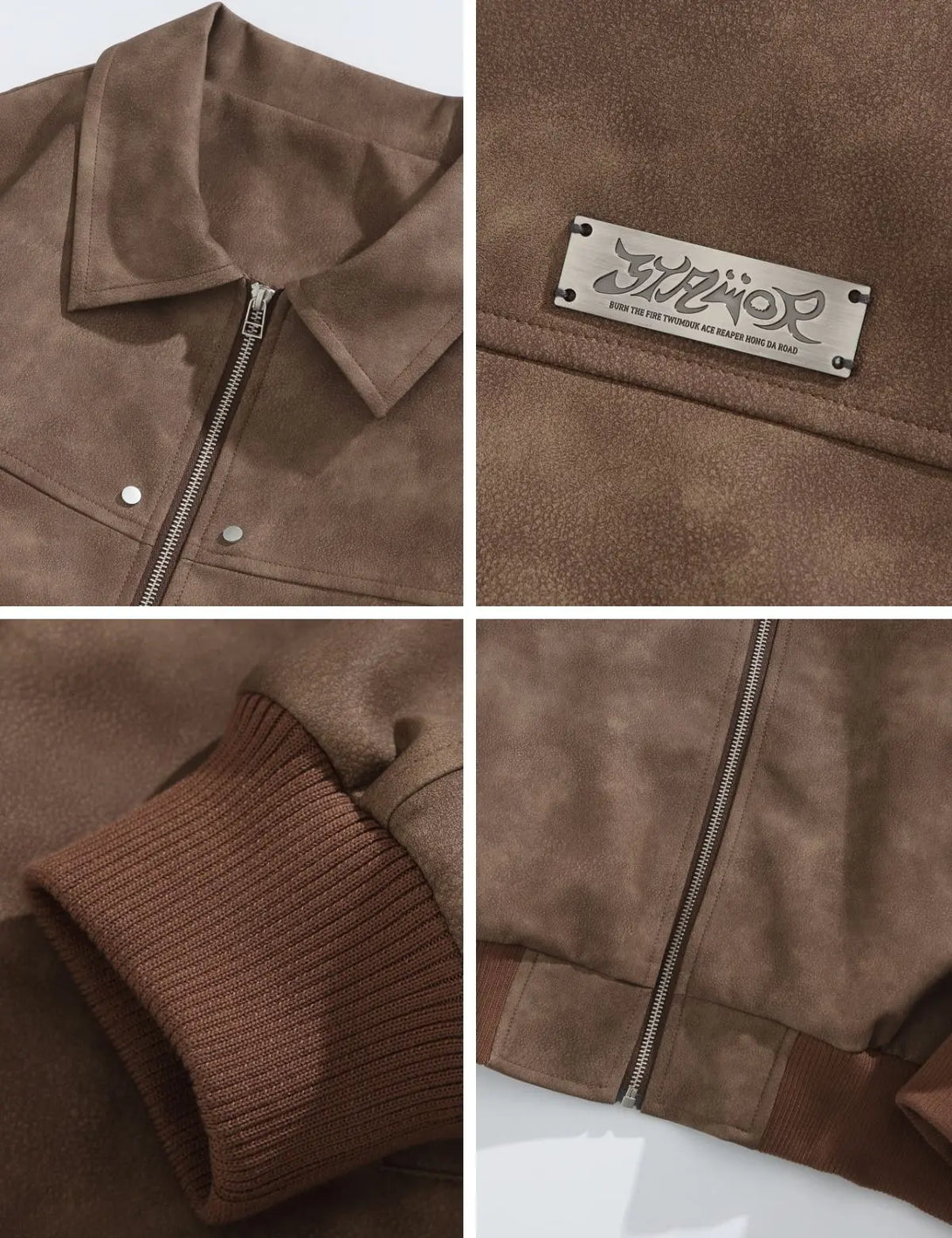 Fullneat Faux Leather Bomber Jacket 