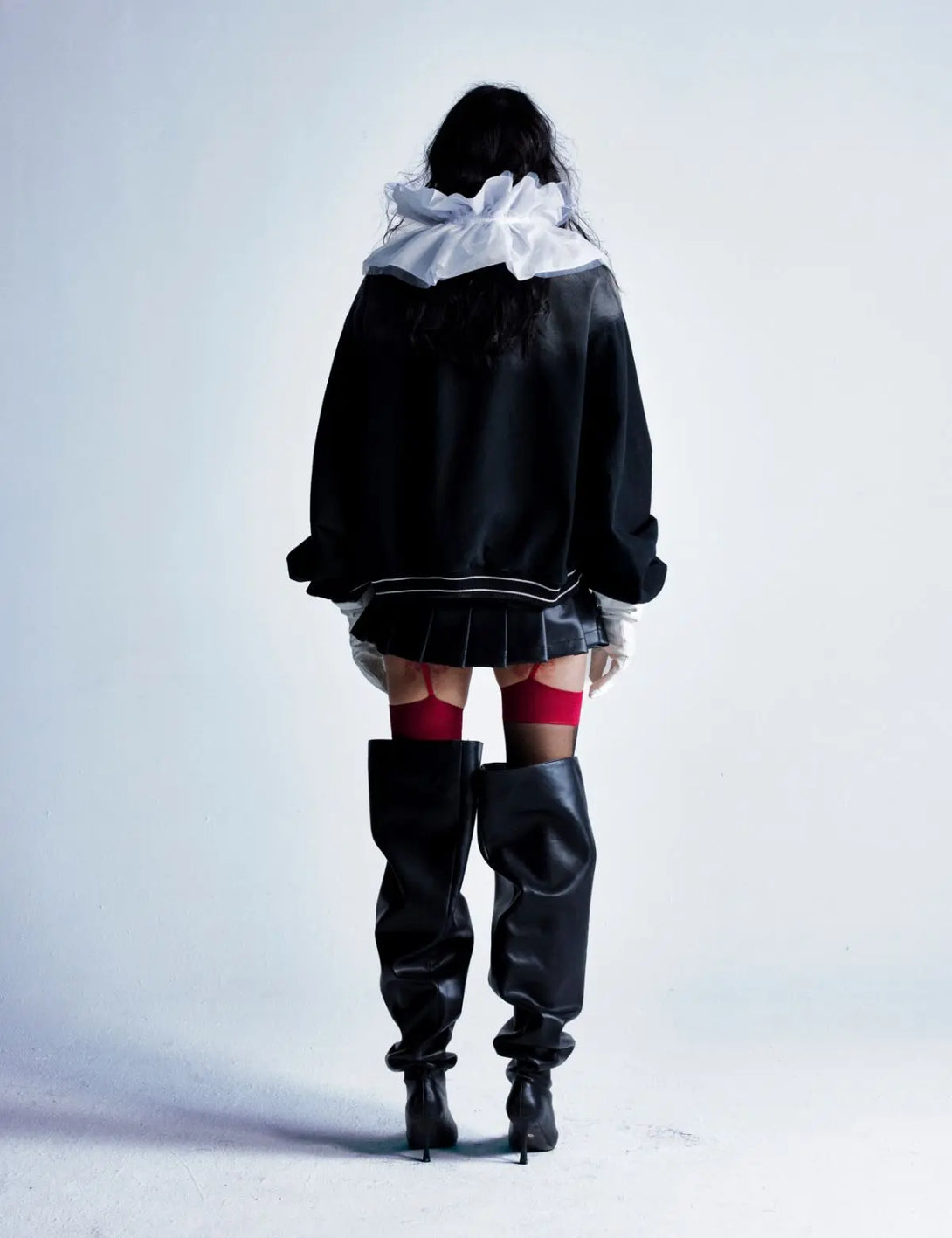 Fullneat Gradient Bleach Utility Varsity Jacket