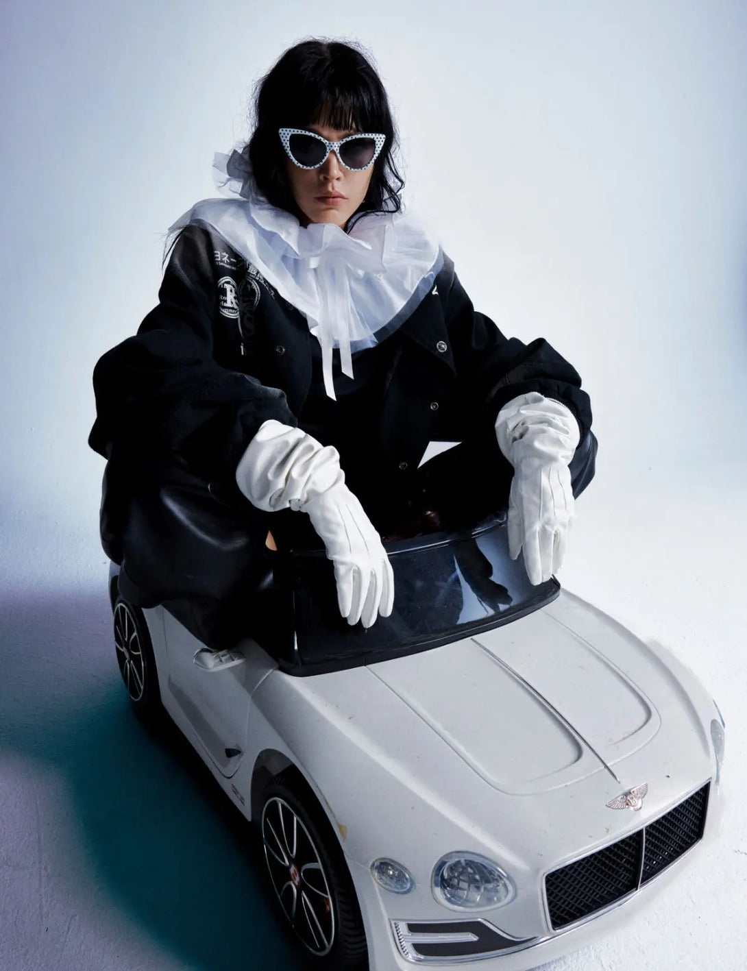 Fullneat Gradient Bleach Utility Varsity Jacket