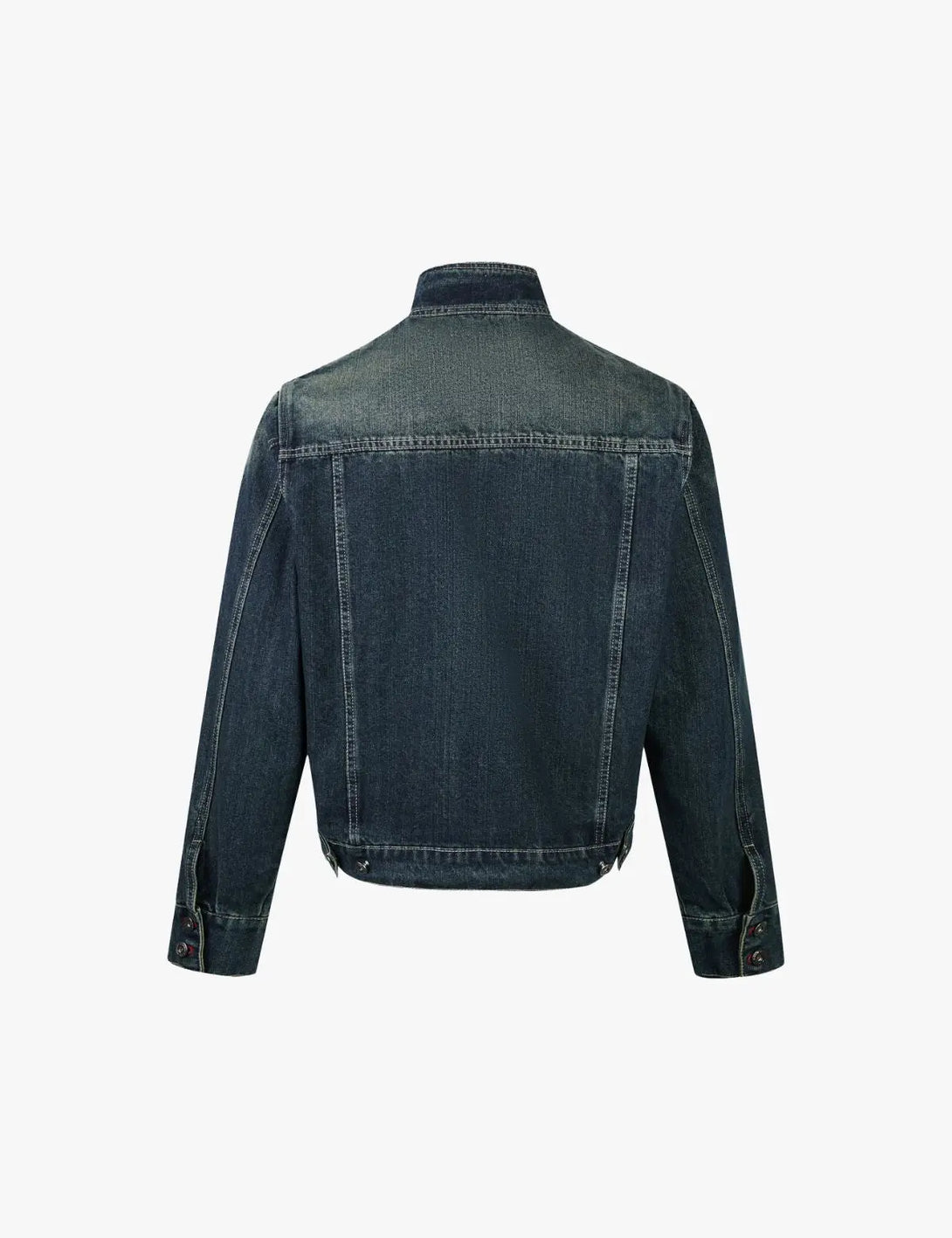 Fullneat High Collar Vintage Denim Jacket 