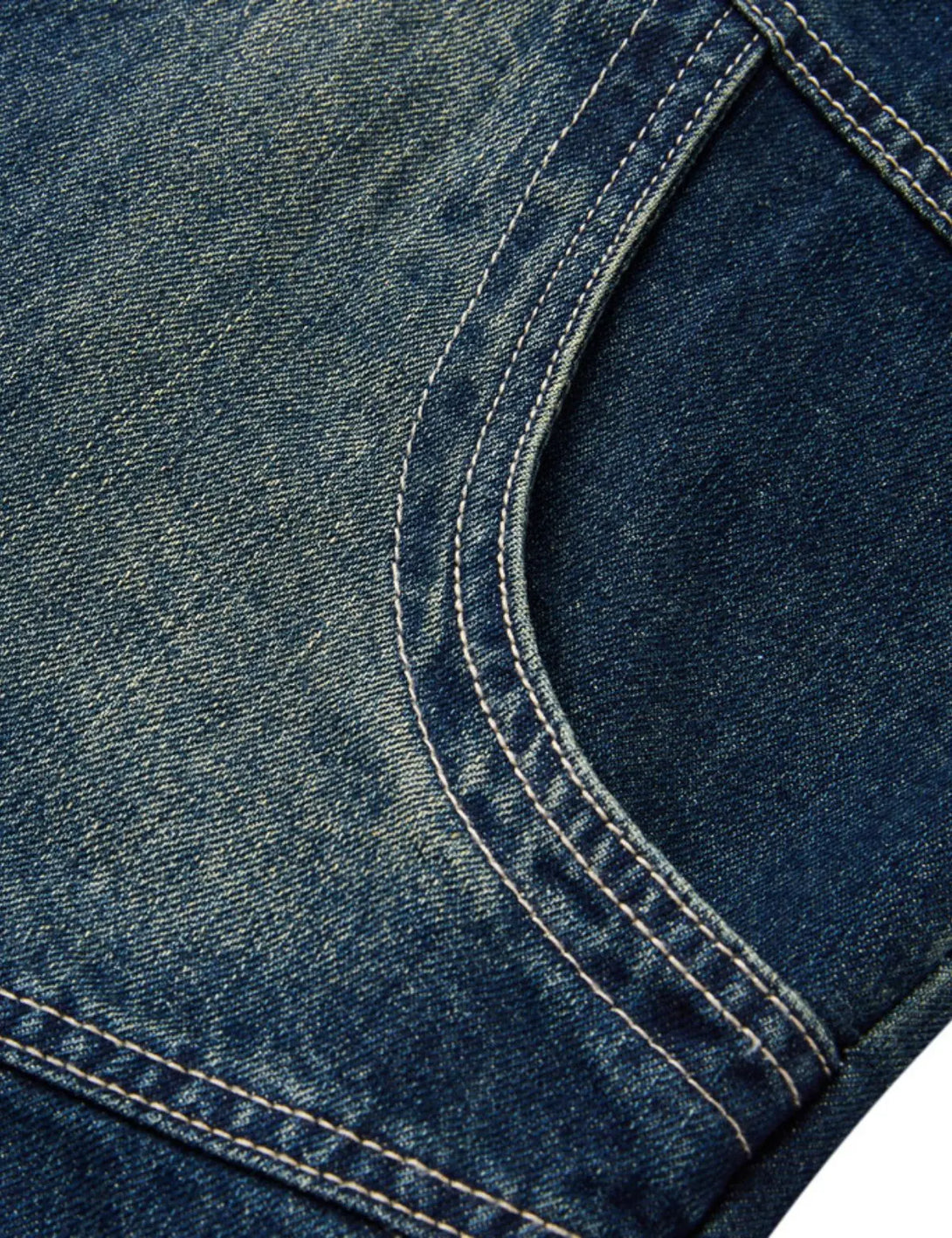 Fullneat High Collar Vintage Denim Jacket 
