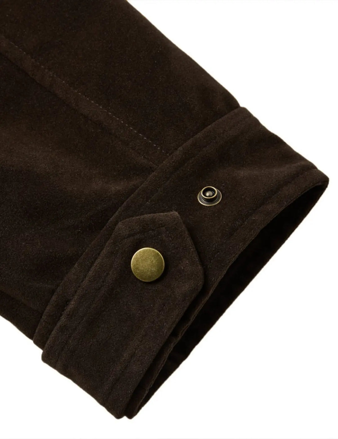 Fullneat High Neck Asymmetrical Zip Brown Suede Jacket 