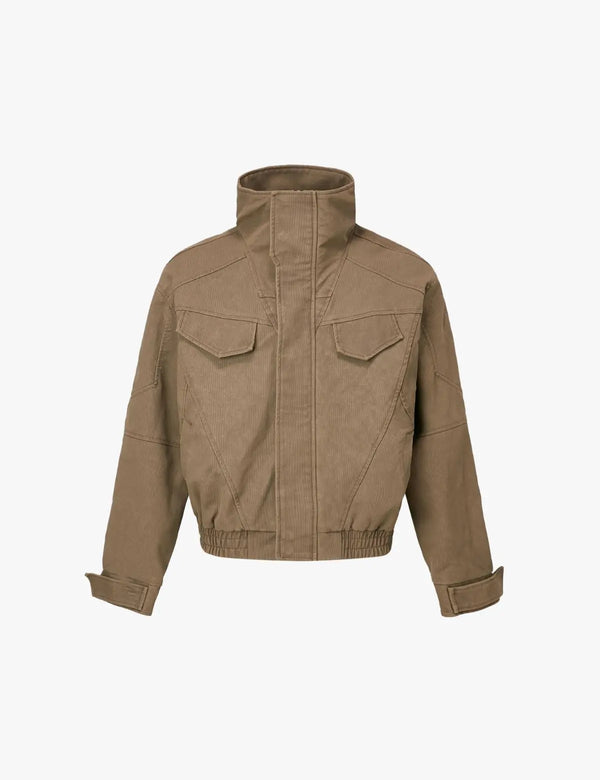 Fullneat High Neck Vintage Washed Utility Jacket 