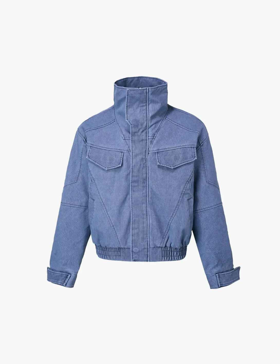 Fullneat High Neck Vintage Washed Utility Jacket 