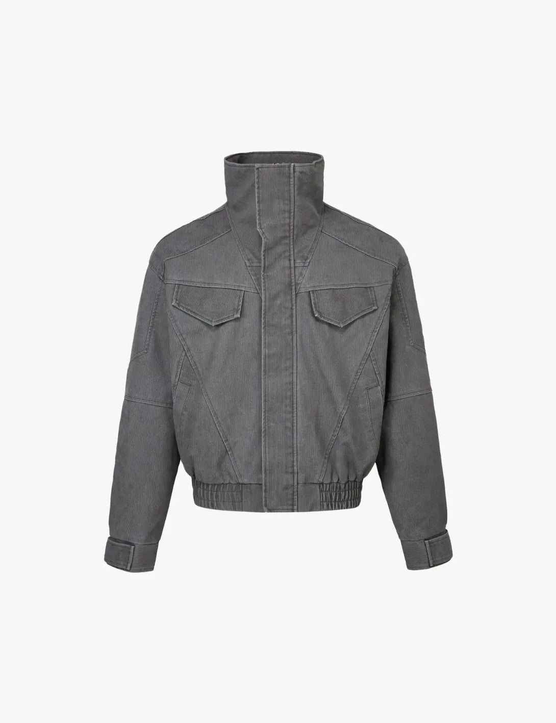 Fullneat High Neck Vintage Washed Utility Jacket 