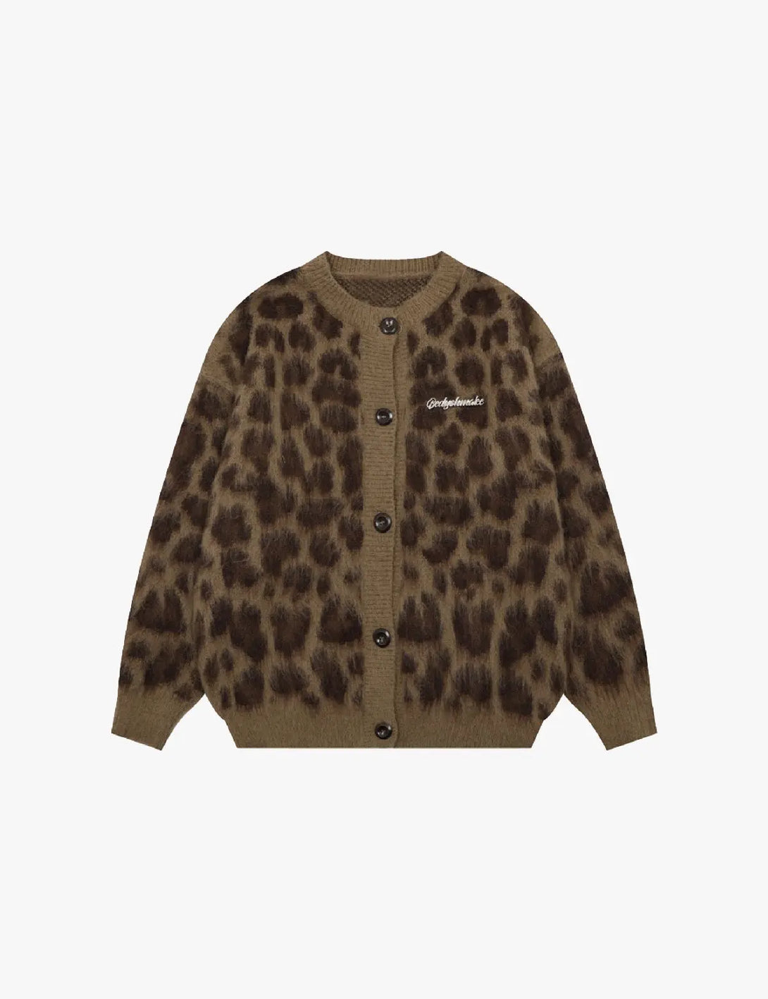 Fullneat Leopard Graphic Cardigan - Front