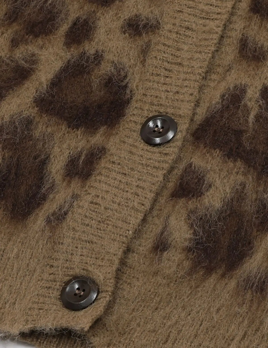 Fullneat Leopard Graphic Cardigan - Details