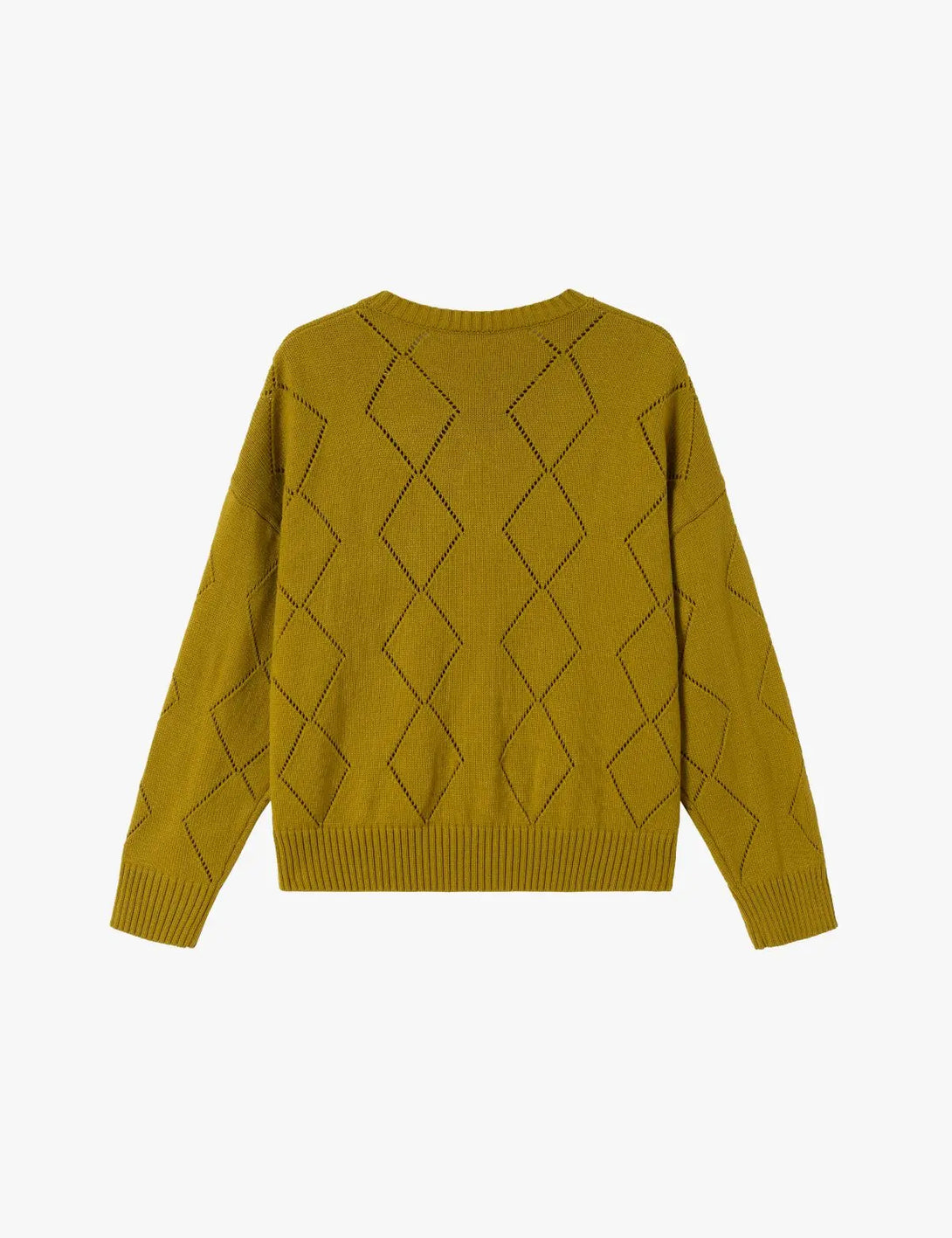 Fullneat Letter Graphic Diamond Knit Cardigan 
