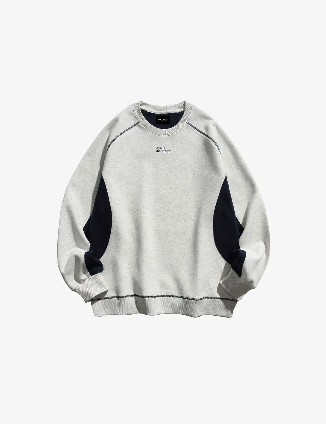 Fullneat Letter Graphic Long Sleeve T Shirt - Grey