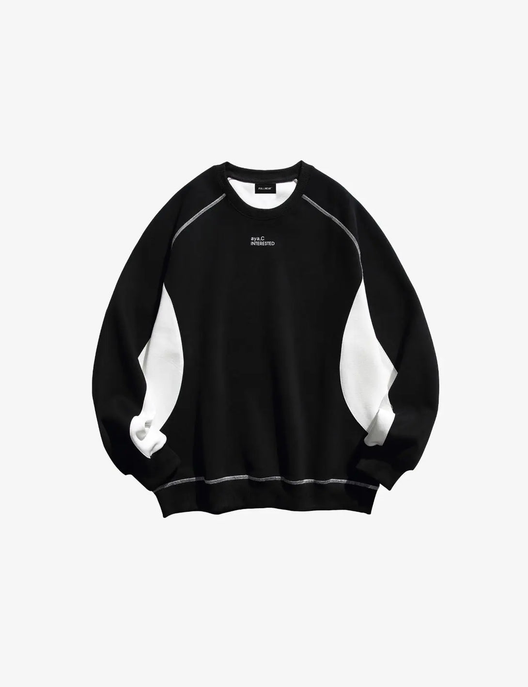 Fullneat Letter Graphic Long Sleeve T Shirt - Black