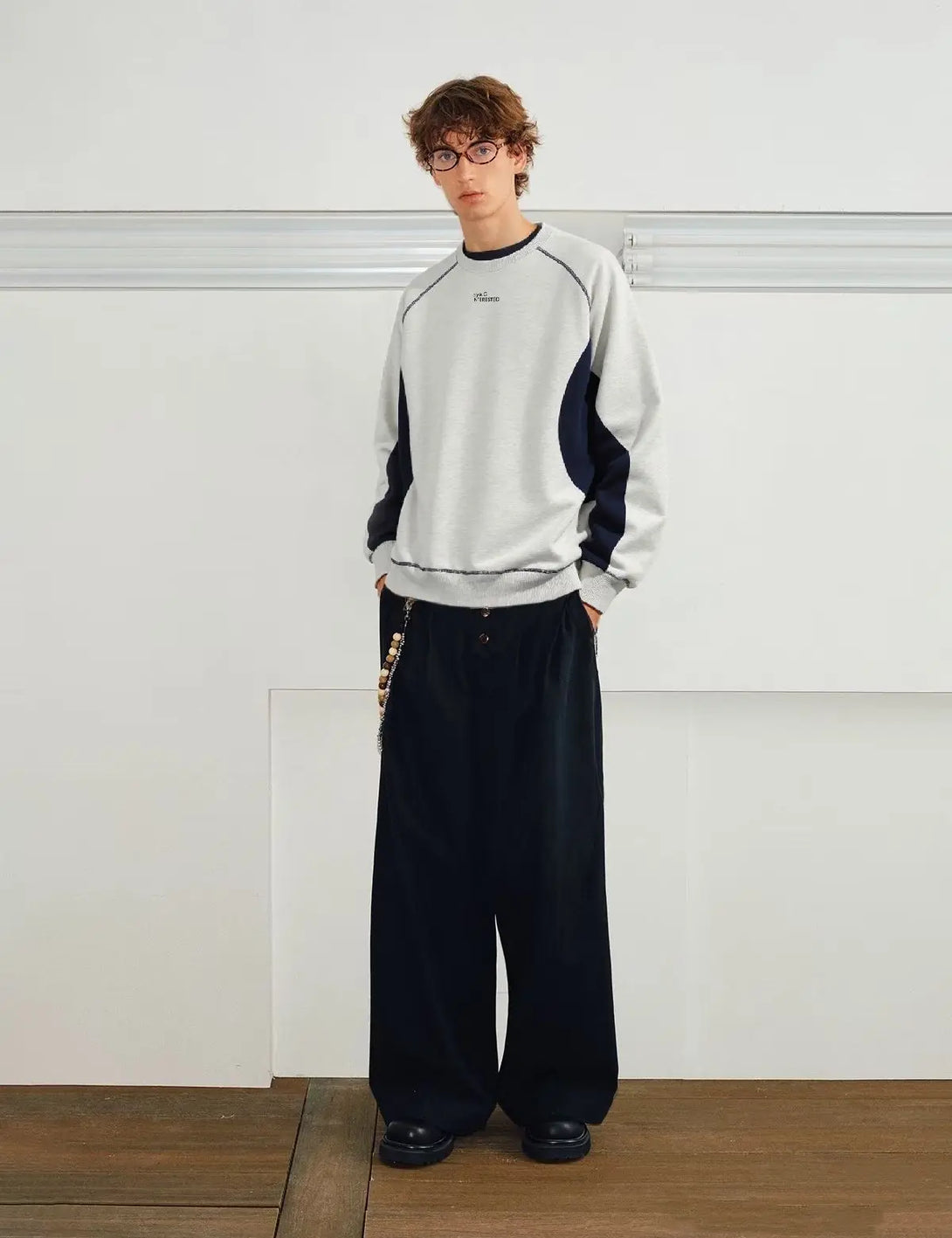 Fullneat Letter Graphic Long Sleeve T Shirt - Grey