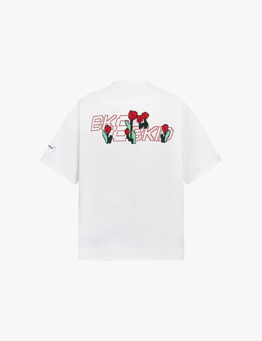 Fullneat Pixelated Flower Pocket Tee - White