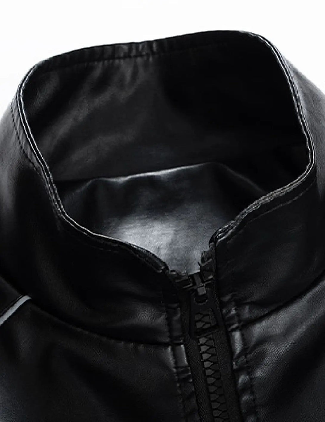 Fullneat Racing Patch Faux Leather Jacket 