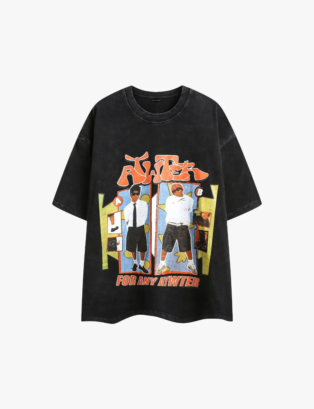 Fullneat Rap Superstar Tee with bold retro graphic print. Vintage Y2K streetwear style, perfect for casual outfits, hip hop vibes, and layering with jeans or shorts. 
