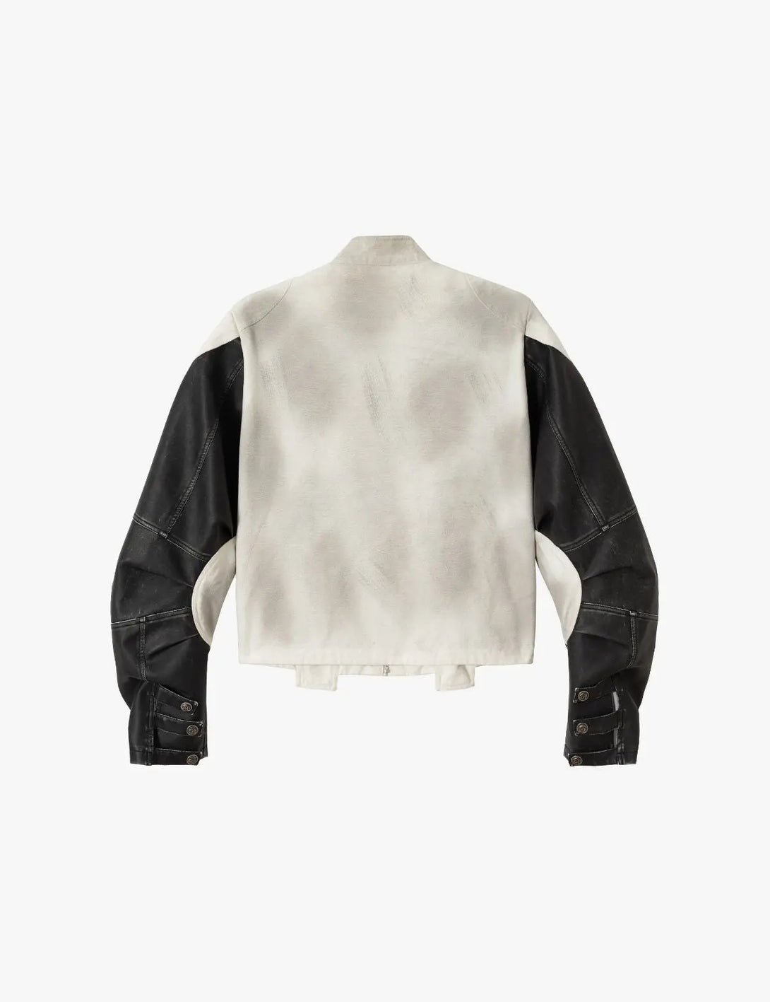 Fullneat Skull Stand Collar Leather Jacket