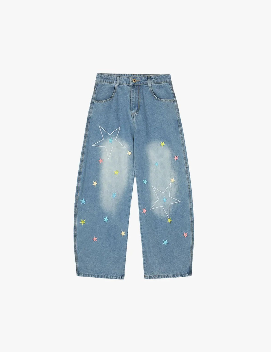 Fullneat Star Embroidered Baggy Jeans 