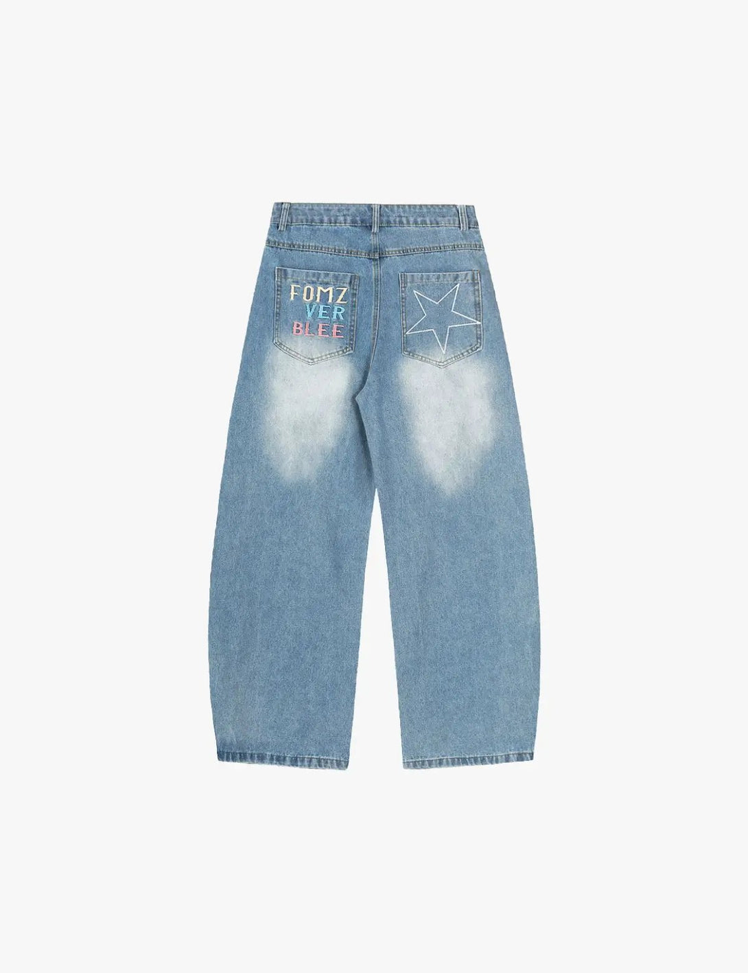 Fullneat Star Embroidered Baggy Jeans 