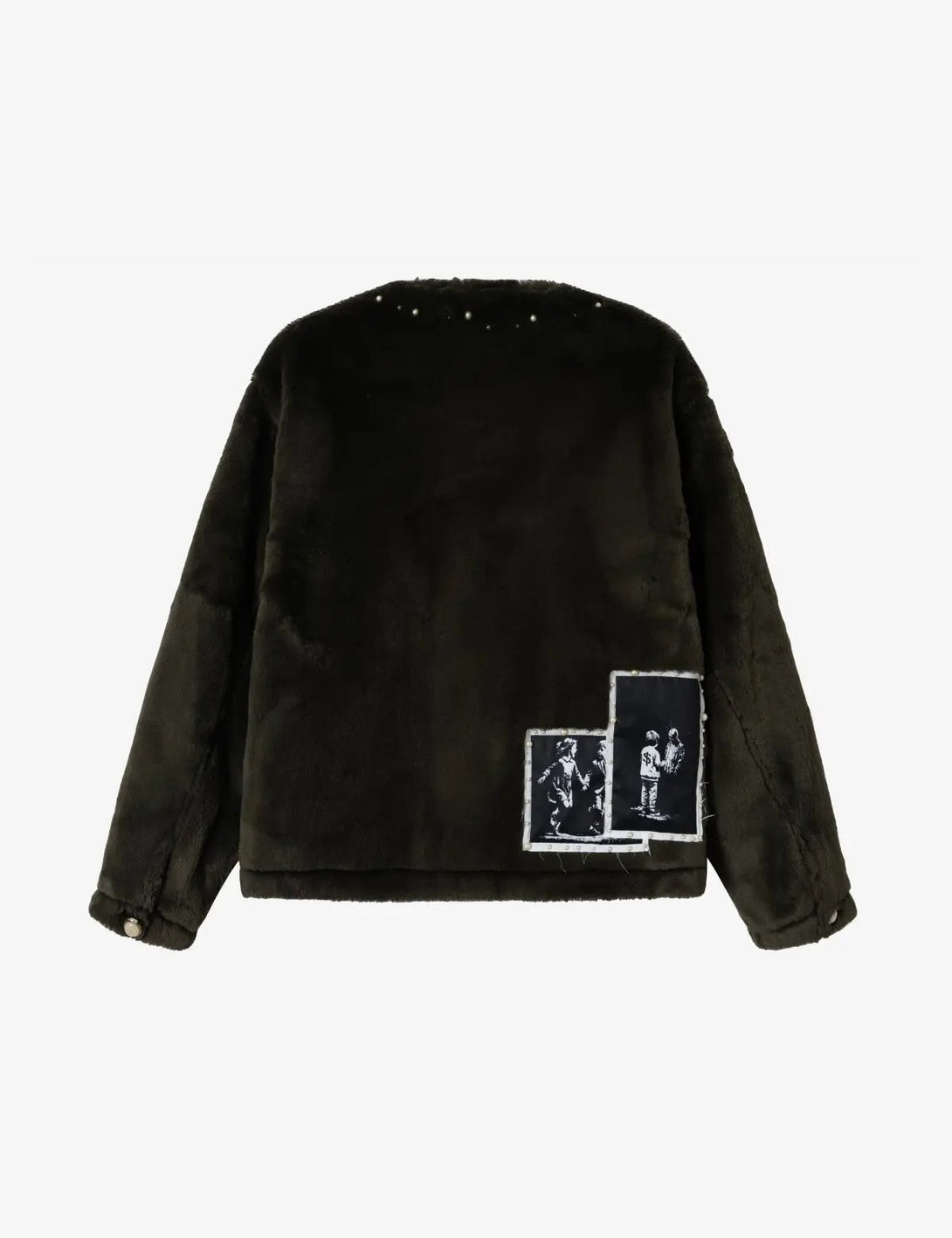 Fullneat Vintage Anime Patch Fleece Jacket 