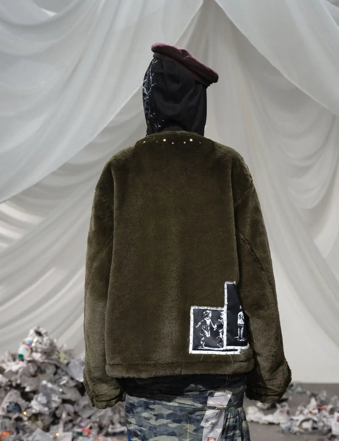 Fullneat Vintage Anime Patch Fleece Jacket 