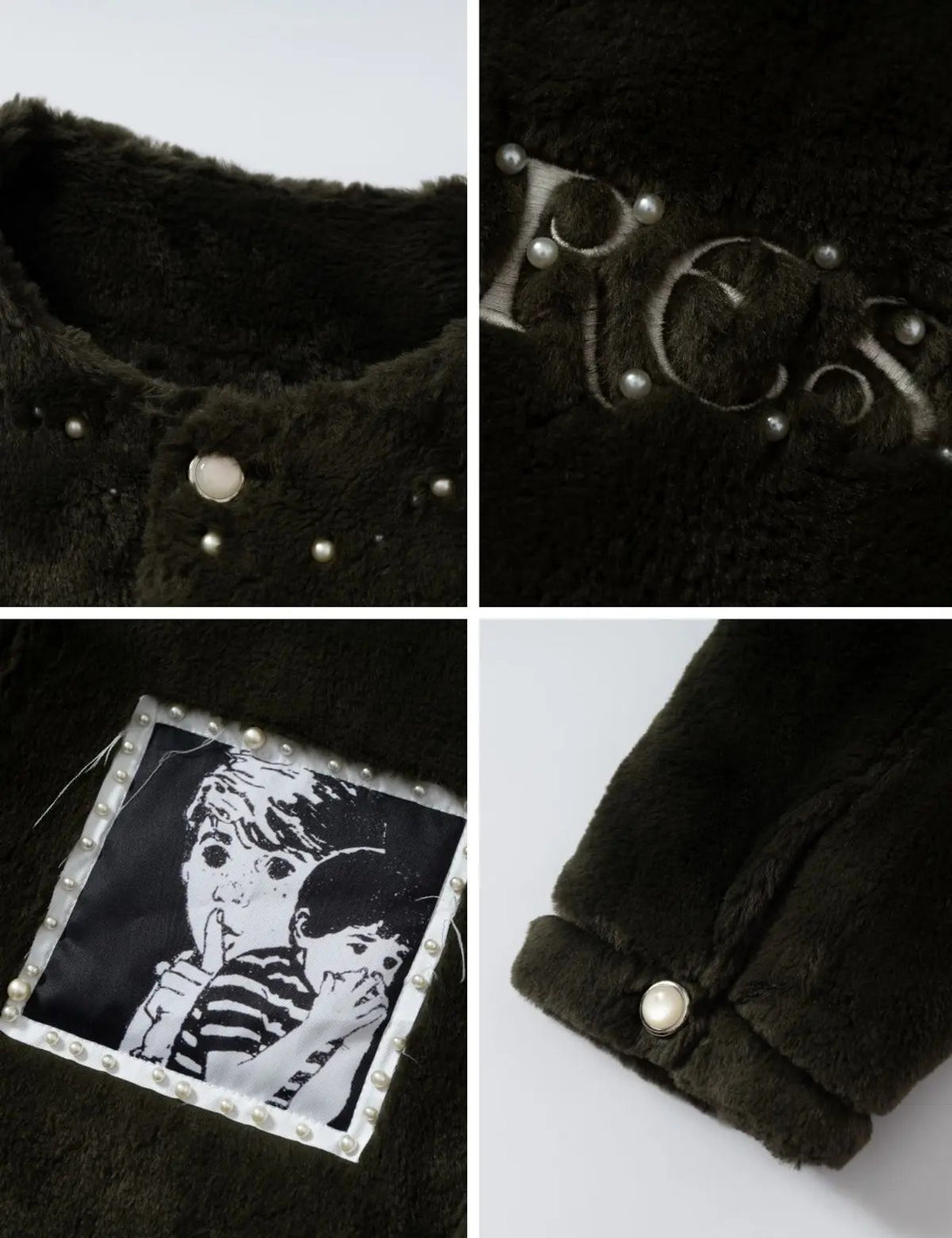 Fullneat Vintage Anime Patch Fleece Jacket 