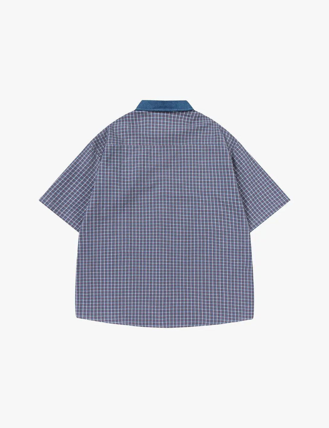 Fullneat Vintage Bear Pocket Plaid Shirt - Blue