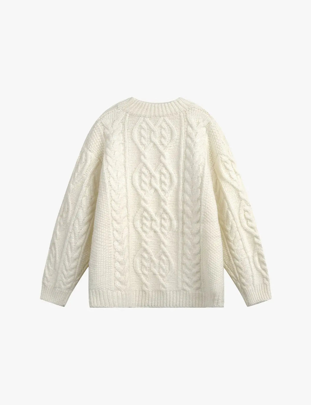 Fullneat Vintage Cable Knit Sweater - Back