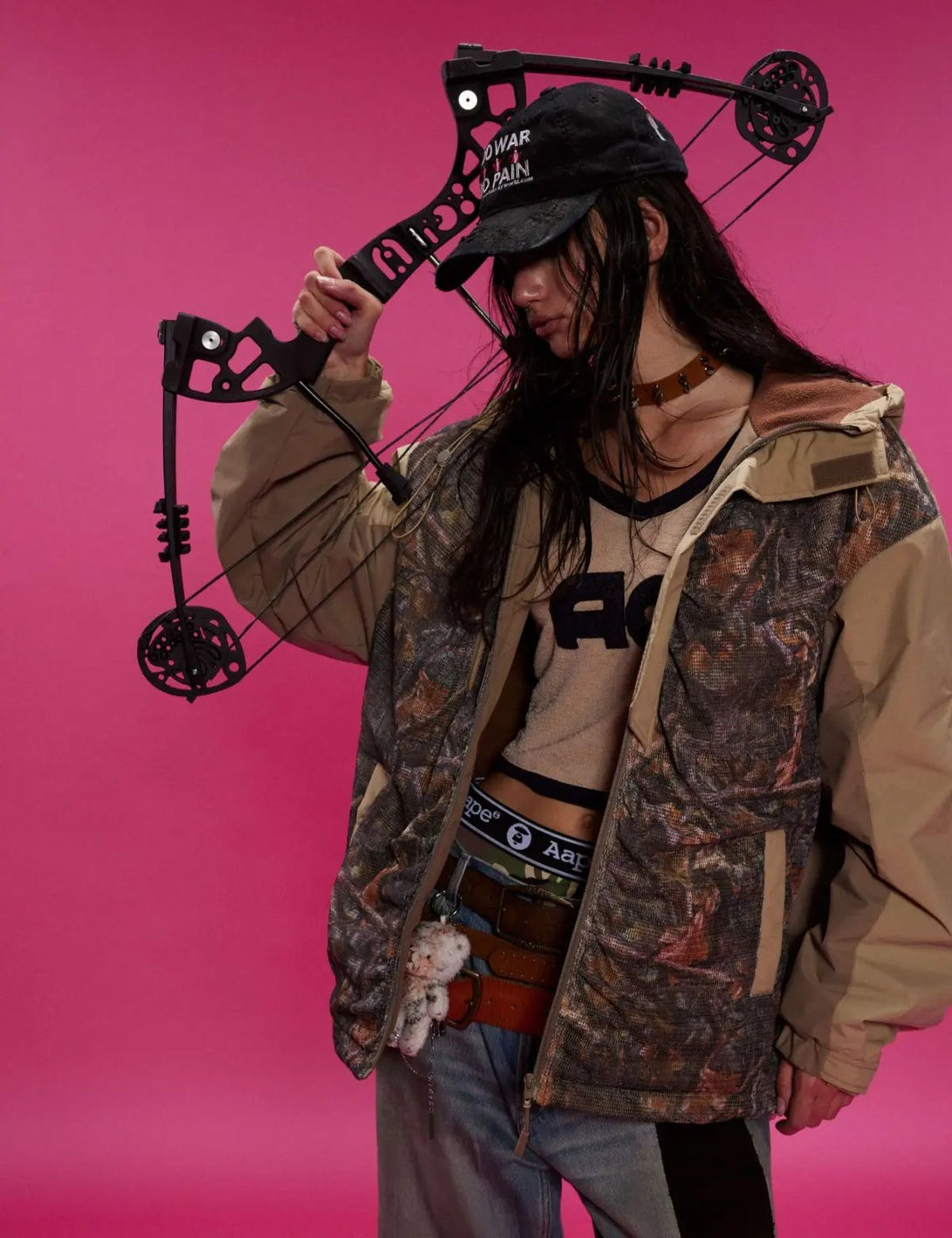 Fullneat Vintage Camouflage Puffer Jacket 