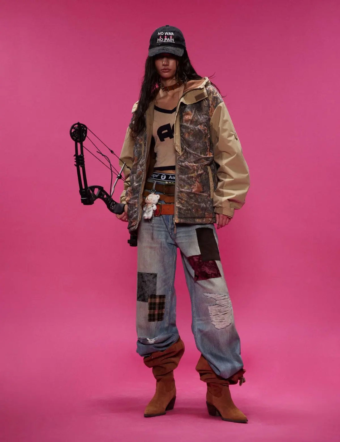 Fullneat Vintage Camouflage Puffer Jacket 